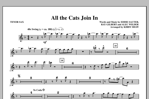 Product picture to: All The Cats Join In - Bb Tenor Saxophone
