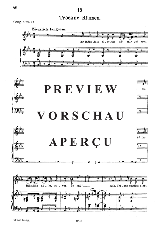 gallery: Trockne Blumen D.795-18 (Die Schöne Müllerin) , ,  (Gesang mittel + Klavier)