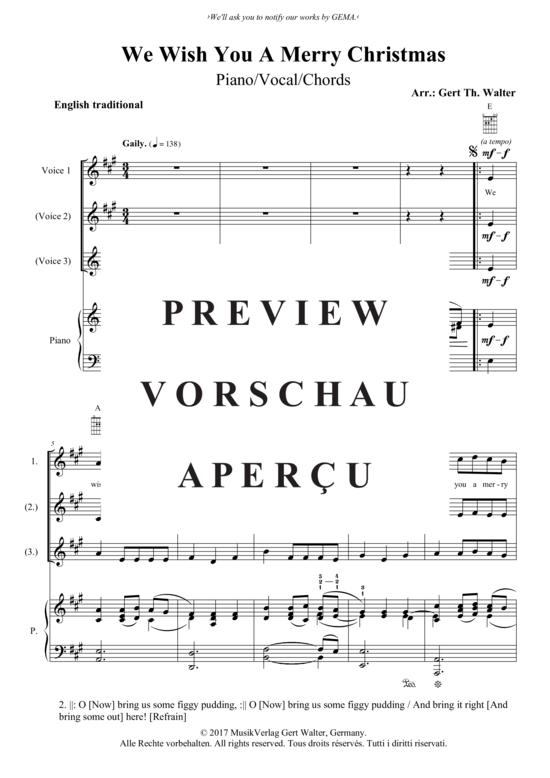 Product gallery: Page 2 of 3 We Wish You A Merry Christmas , , (1-3 vocal parts + piano)