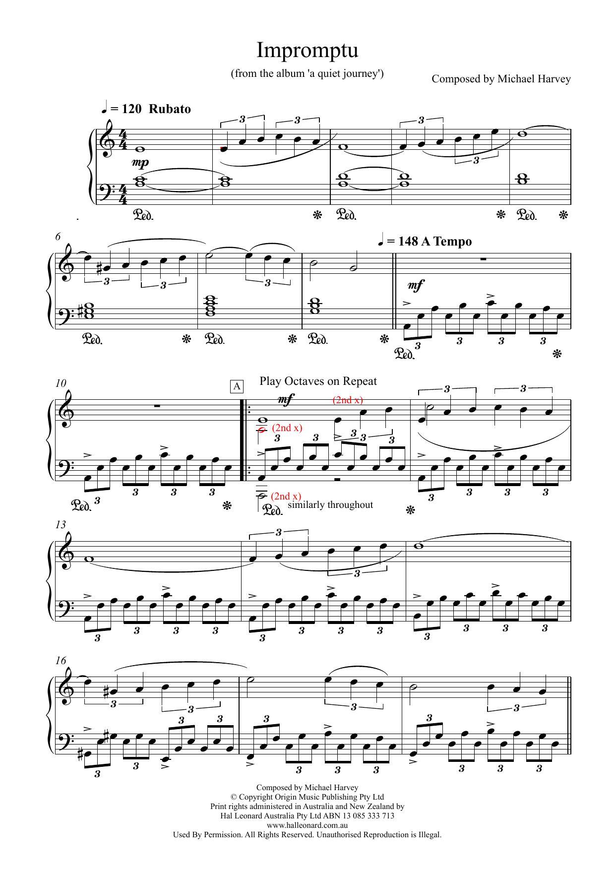 Produktgalerie: Seite 1 von 1 Impromptu, Michael Harvey, Klavier