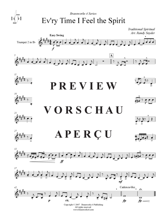 Produktgalerie: Seite 7 von 9 Evry Time I Feel the Spirit, , (2xTrompete in B, Horn in F, Posaune)