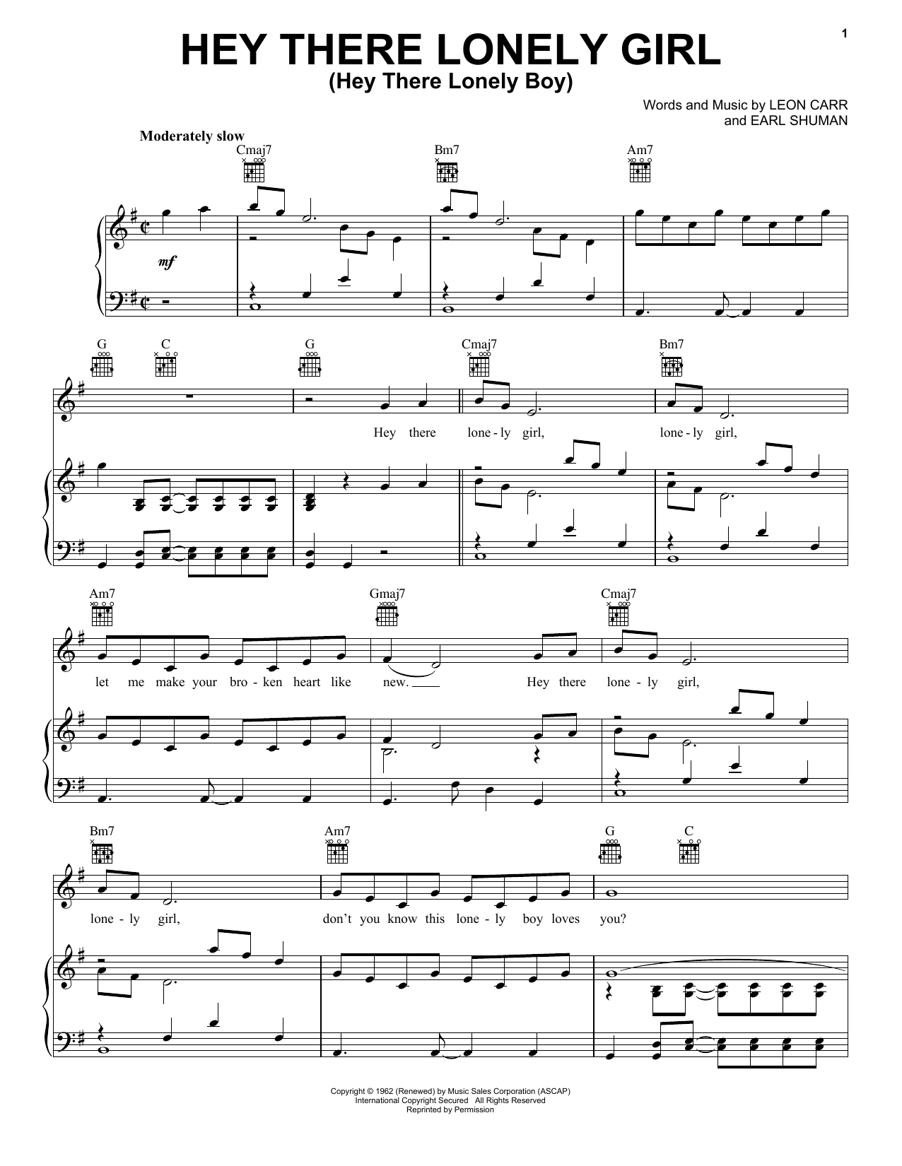 Produktbild zu: Hey There Lonely Girl (Hey There Lonely Boy)