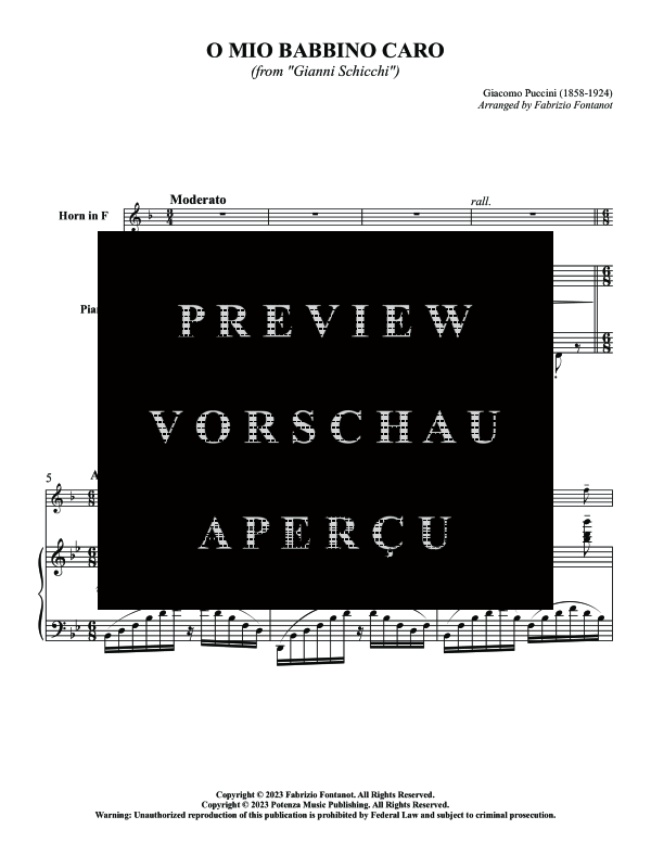 Produktgalerie: Seite 5 von 9 O Mio Babbino Caro, , (Horn in F und Klavier)
