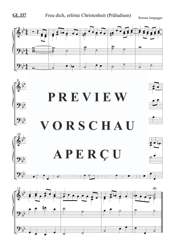 Product picture to: Freu dich, erlöste Christenheit (Präludium) GL 337Roman Jungegger