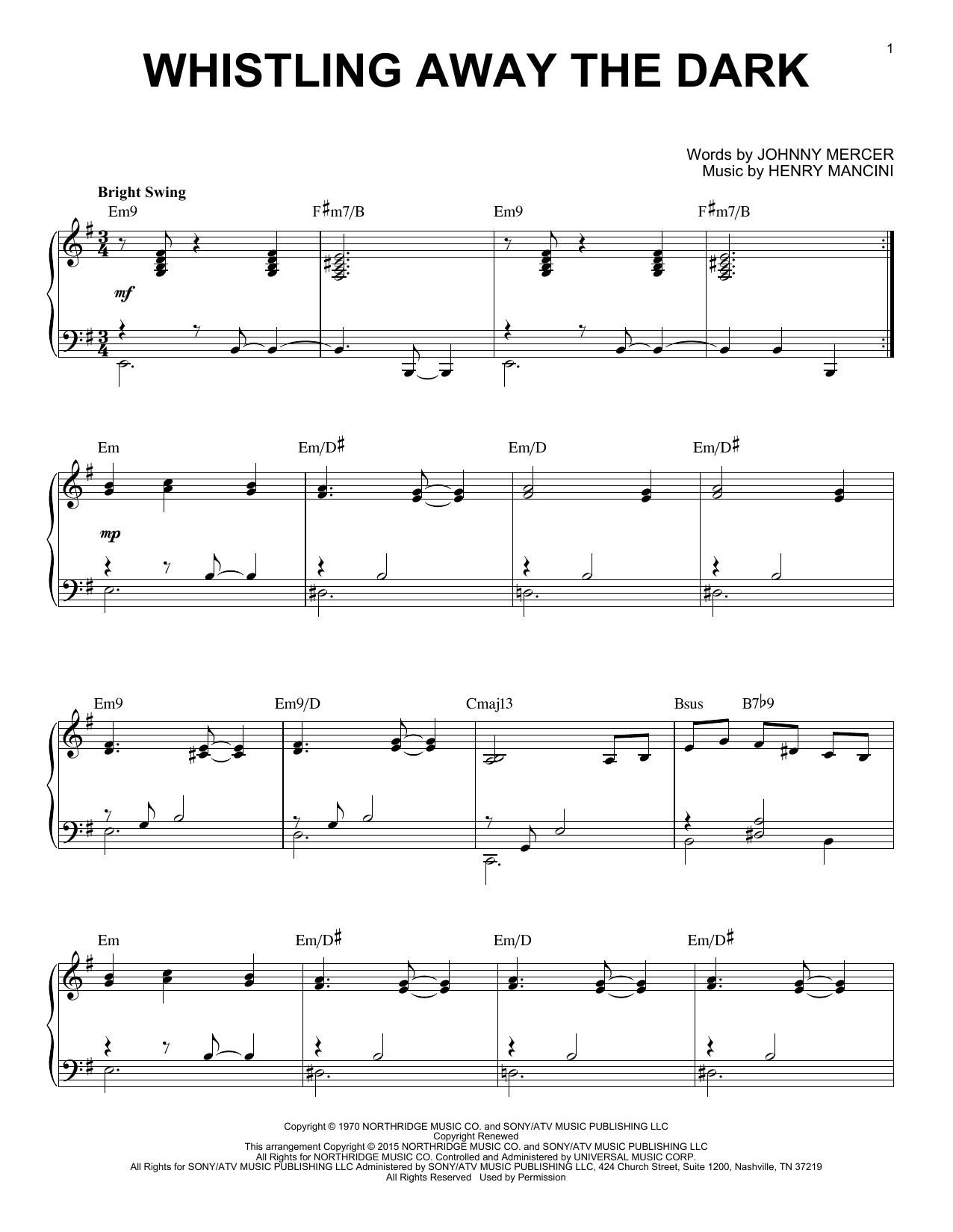 Produktbild zu: Whistling Away The Dark [Jazz version] (arr. Brent Edstrom)