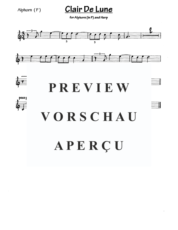 Product gallery: Page 5 of 5 Clair de Lune, , Alphorn In F and Harp/Piano