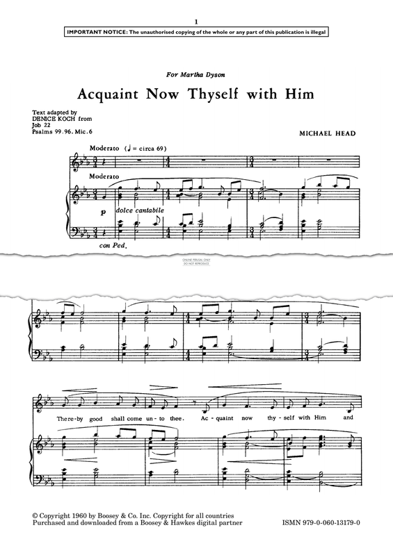 Produktgalerie: Seite 1 von 1 Acquaint Now Thyself with Him, Michael Head, Gesang, Klavier