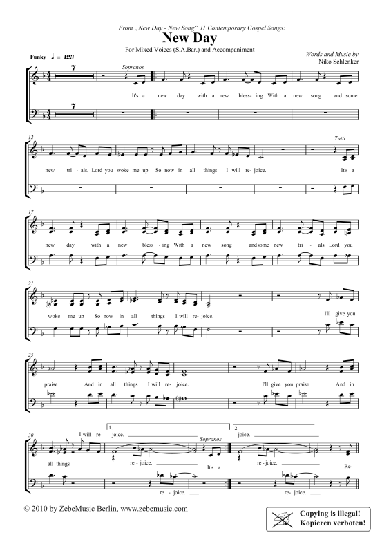 gallery: New Day, , Gemischter Chor SAB und Klavier