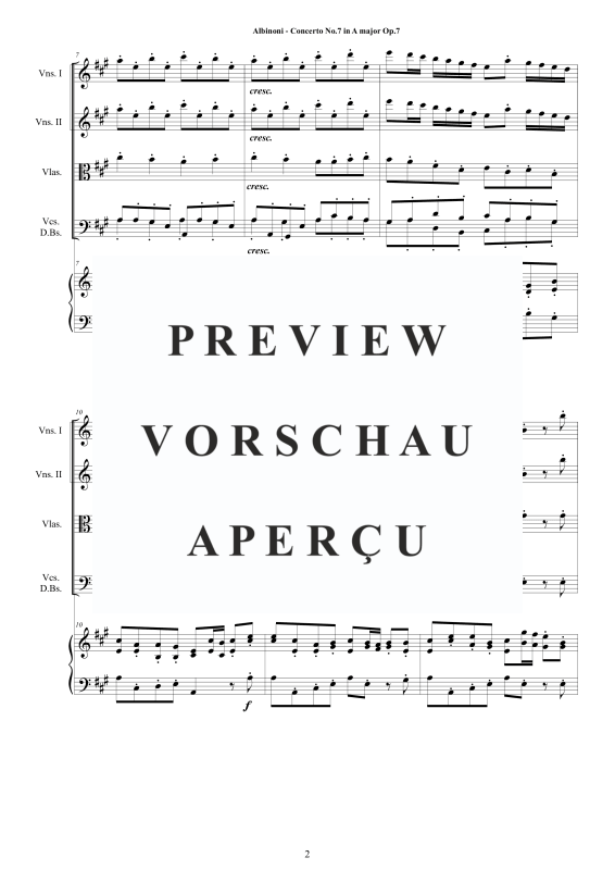 Product gallery: Page 3 of 11 Concerto No.7 in A-Dur Op.7, , String Ensemble and Harpsichord