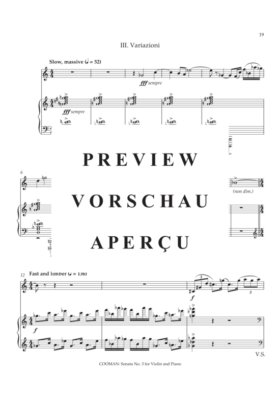 Product gallery: Page 20 of 21 Sonata no. III for violin and piano , , (violin + piano)