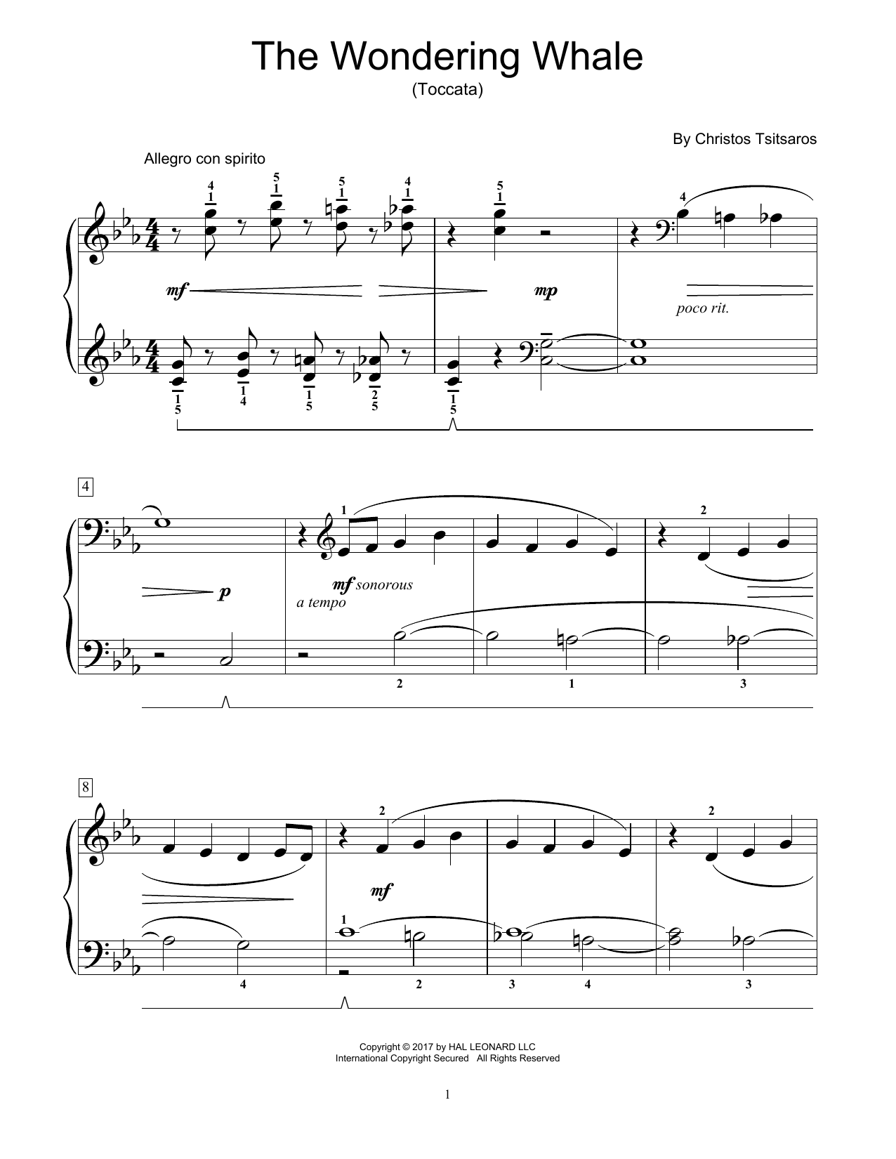 Produktgalerie: Seite 1 von 1 The Wondering Whale (Toccata), Christos Tsitsaros, Klavier