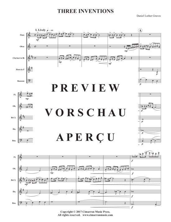 Product gallery: Page 3 of 21 Drei Inventionen , , (Woodwind Quartet)