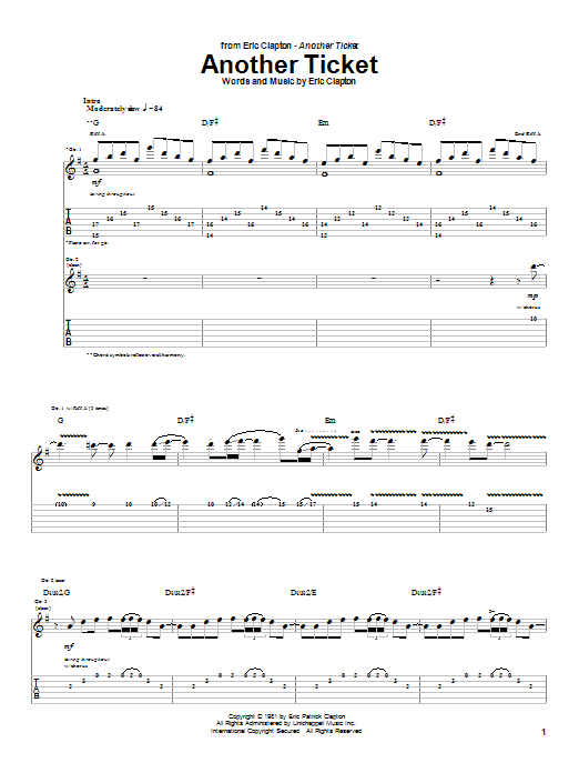 Product gallery: Page 1 of 1 Another Ticket, Eric Clapton