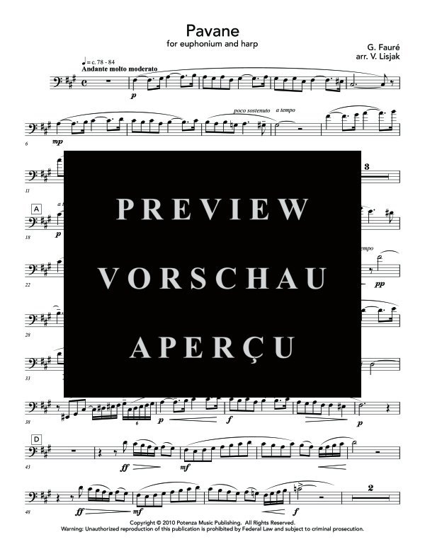 Produktgalerie: Seite 3 von 11 Pavane, , (Euphonium und Harfe)