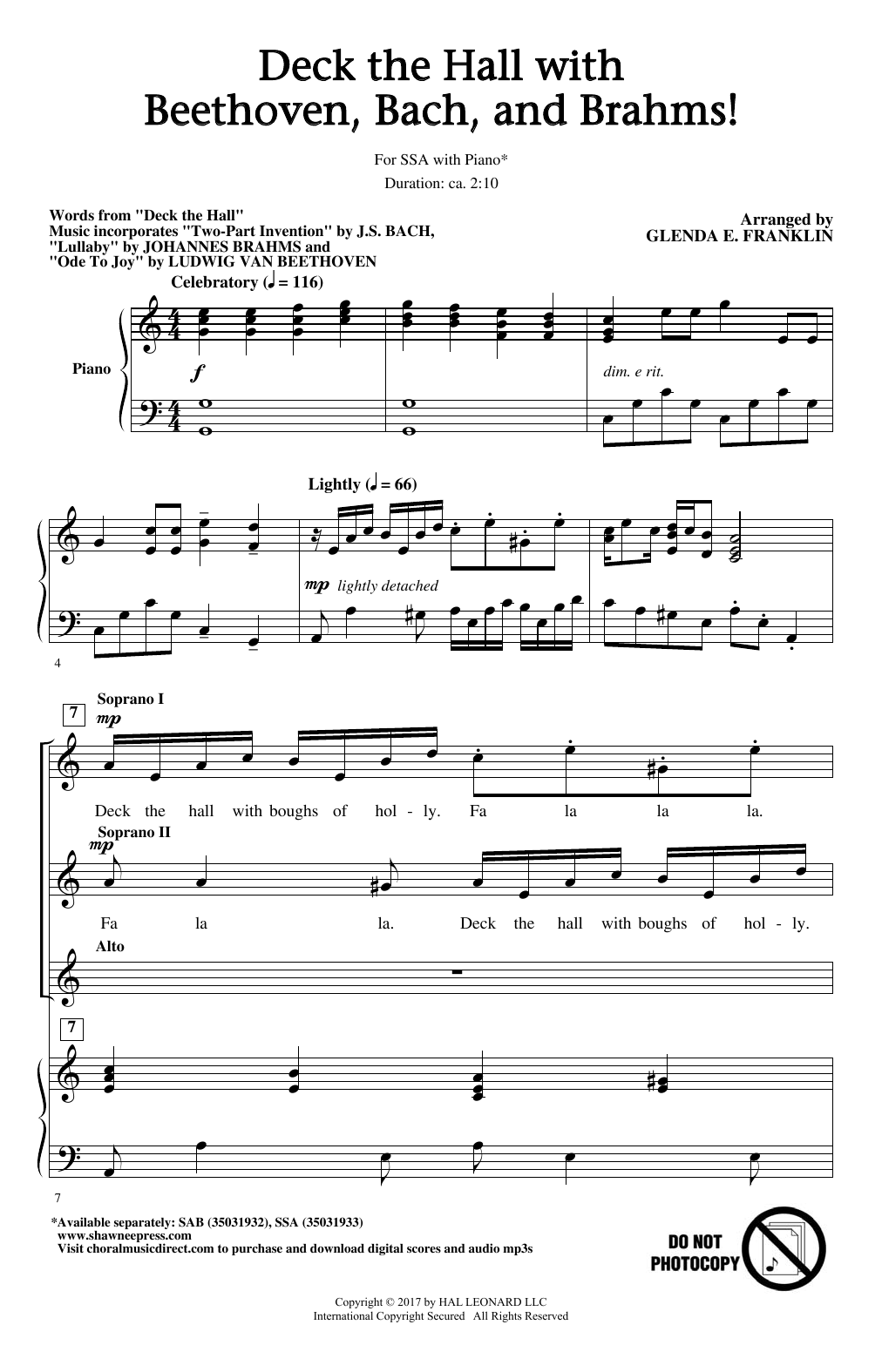 Produktgalerie: Seite 1 von 1 Deck The Hall With Beethoven, Bach, and Brahms!, Glenda E. Franklin, Chor