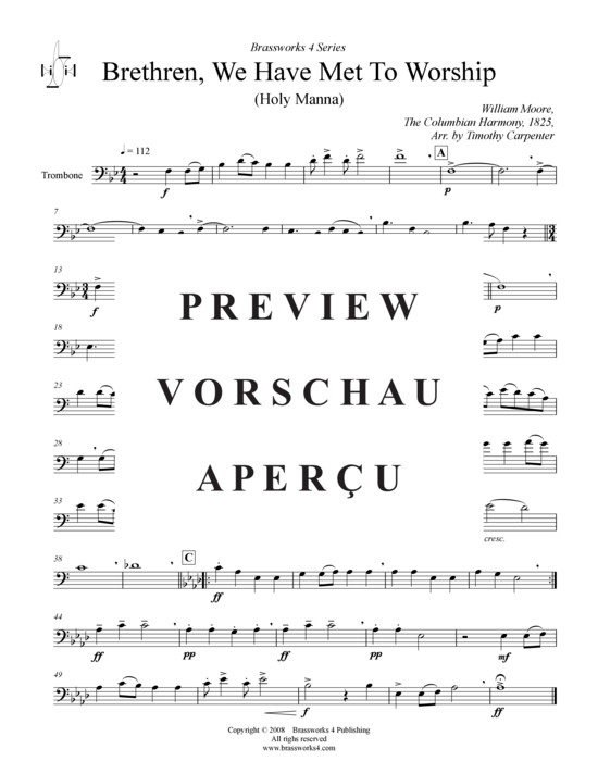 Produktgalerie: Seite 9 von 9 Brethren, We Have Met to Worship , , (Blechbläserquintett)