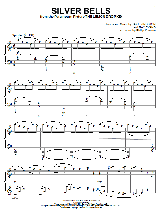 Product gallery: Page 1 of 1 Silver Bells (arr. Phillip Keveren), Jay Livingston