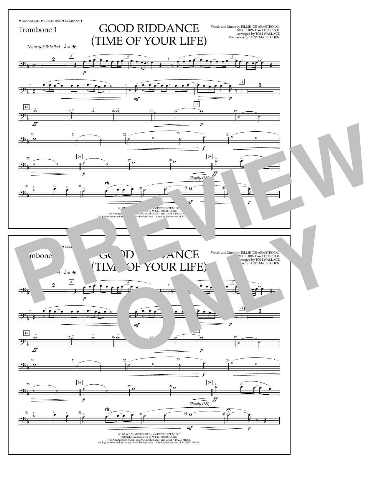 Product picture to: Good Riddance (Time of Your Life) - Trombone 1
