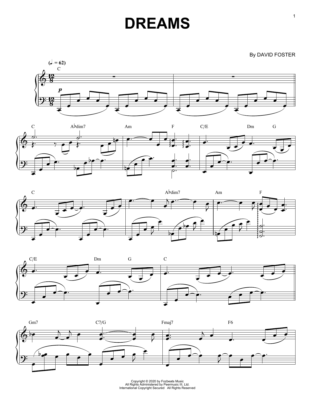 Produktgalerie: Seite 1 von 1 Dreams, David Foster, Klavier