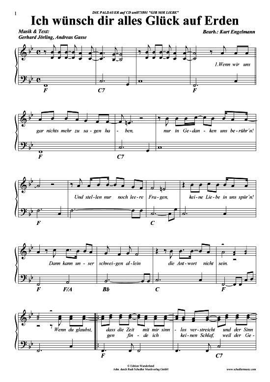 Produktbild zu: Ich wünsch dir alles Glück auf Erden Paldauer