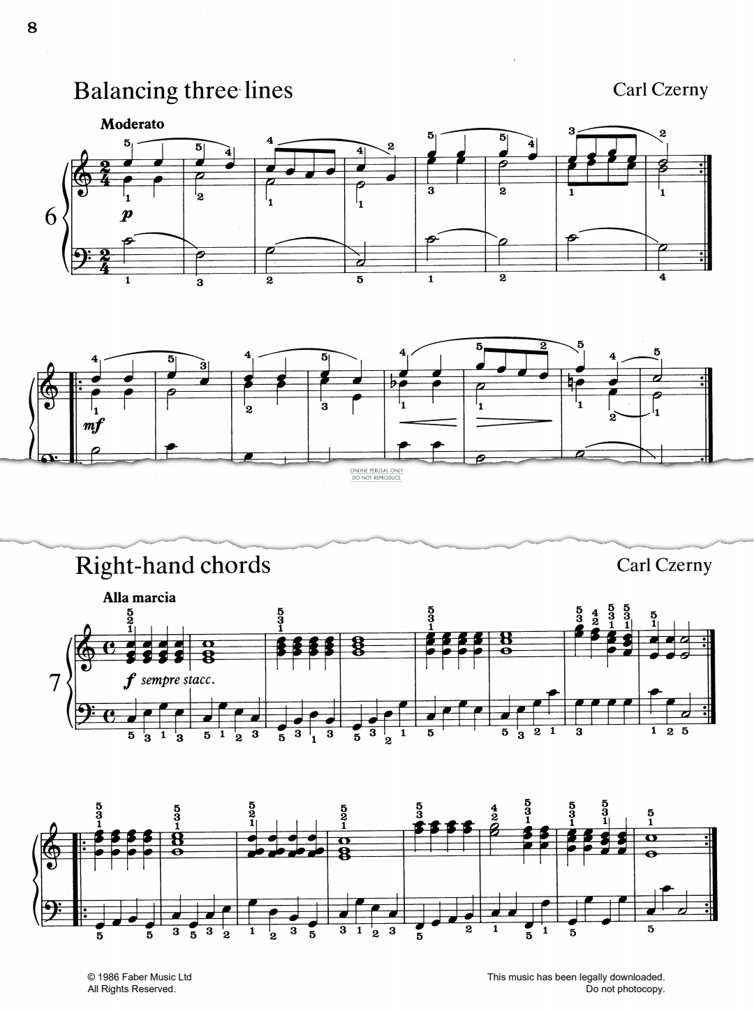 Product gallery: Page 1 of 1 Right-Hand Chords, Carl Czerny