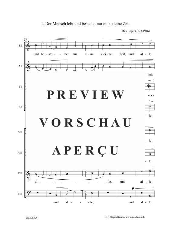 gallery: Der Mensch lebt und bestehet nur eine kleine Zeit Op.138, No.1, , (Gemischter Chor 8-stimmig SSAATTBB)