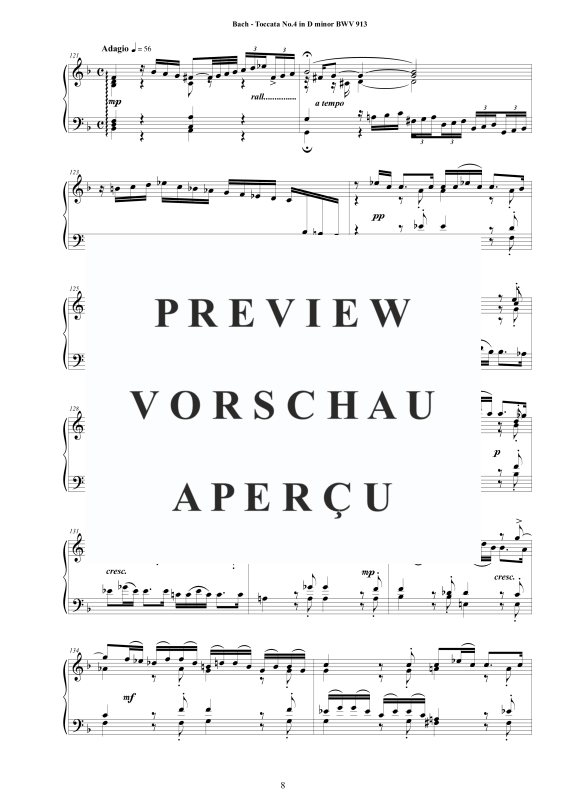 Produktgalerie: Seite 9 von 11 Toccata Nr. 4 D-Moll BWV 913, , Cembalo/Klavier Solo