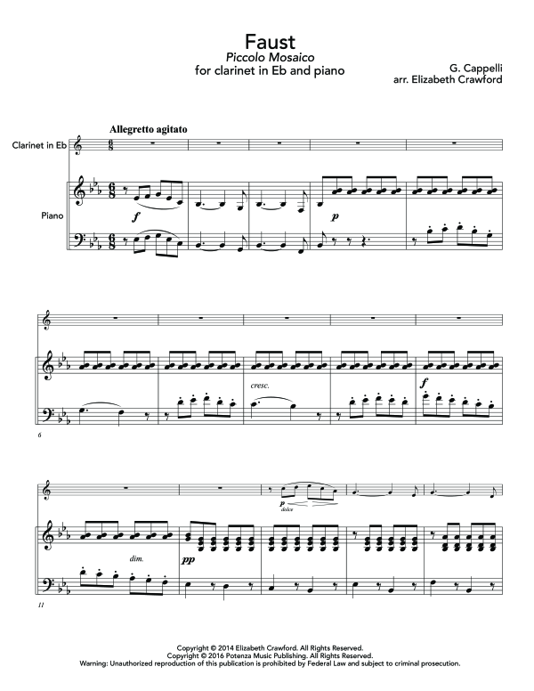 Product gallery: Page 1 of 11 Piccolo Mosaico from Faust, , (clarinet in E flat and piano)