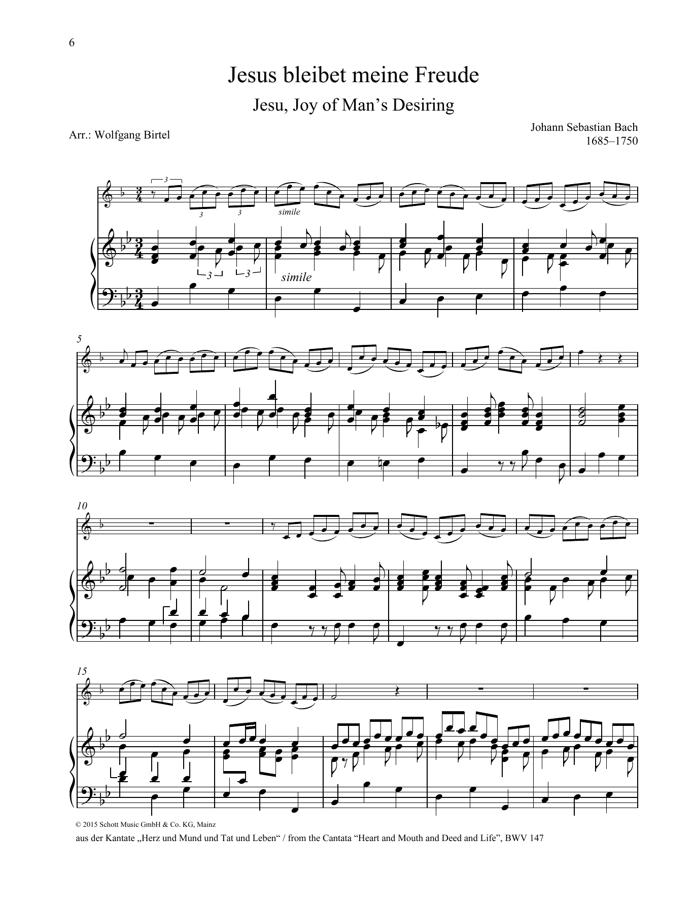 Produktgalerie: Seite 1 von 1 Jesu, Joy of Man's Desiring, Johann Sebastian Bach