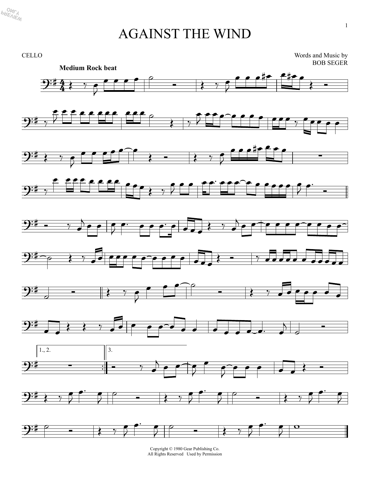 Produktgalerie: Seite 1 von 1 Against The Wind, Bob Seger & The Silver Bullet Band, Violoncello