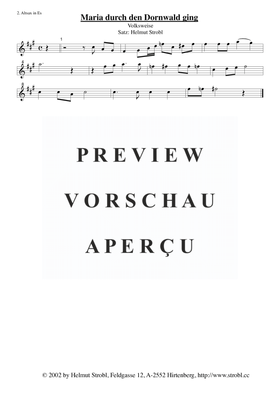 gallery: Maria durch den Dornwald ging, , Saxophonquintett AATTB