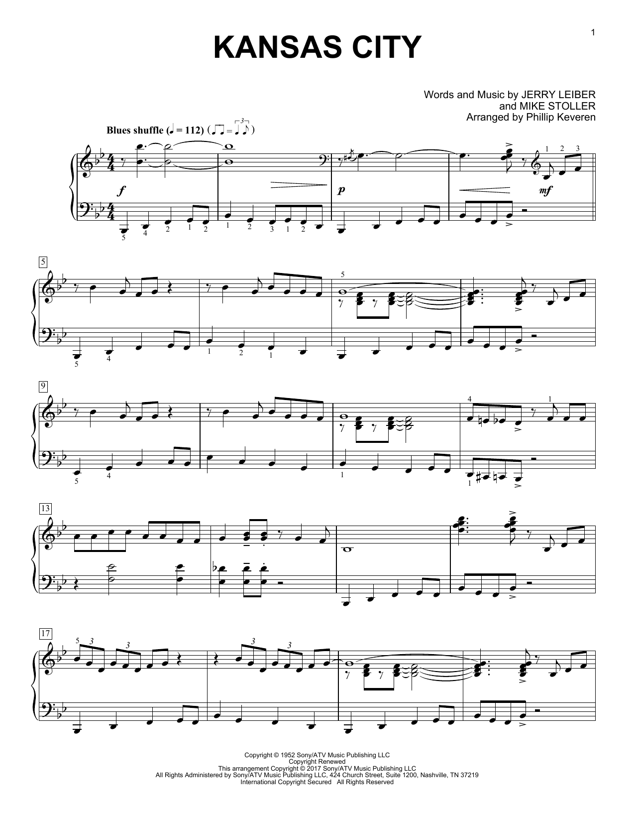Product gallery: Page 1 of 1 Kansas City (arr. Phillip Keveren), Wilbert Harrison
