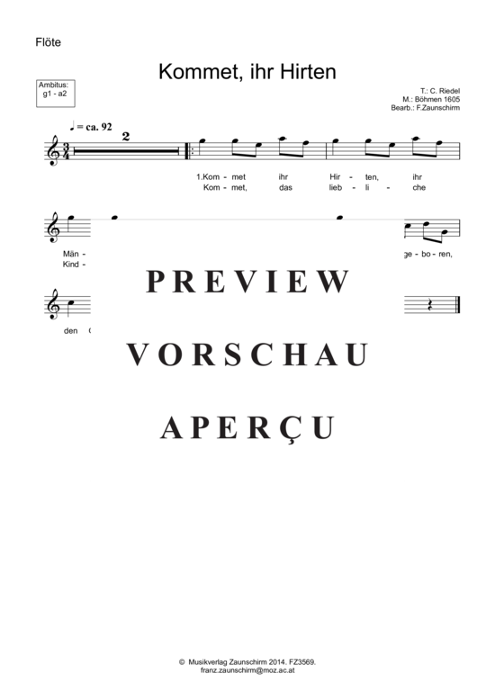 Product gallery: Page 3 of 4 Kommet ihr Hirten , , (flute + piano)