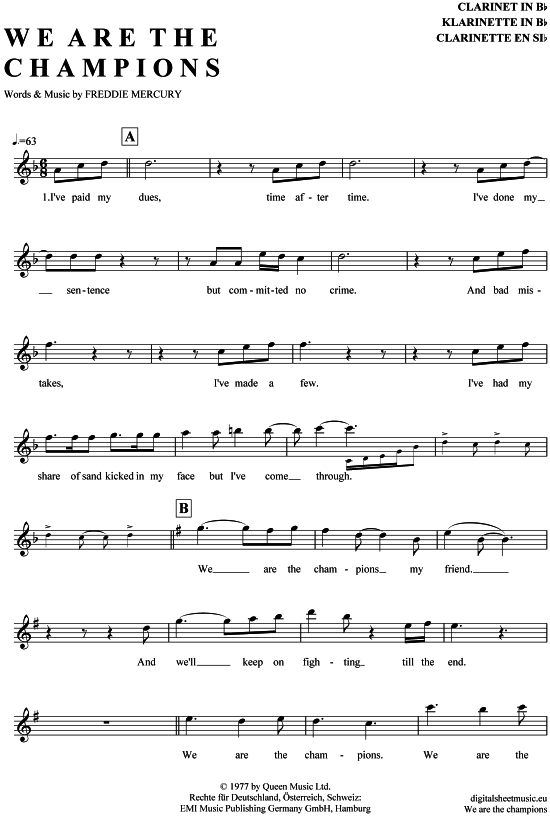 Product picture to: We are the champions Queen