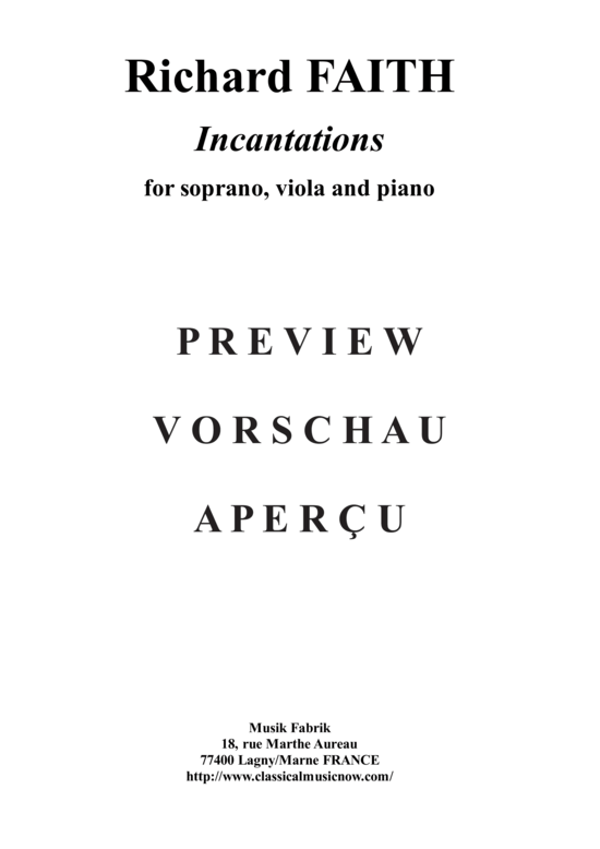 Product gallery: Page 2 of 21 Incantations , , (soprano, viola + piano)