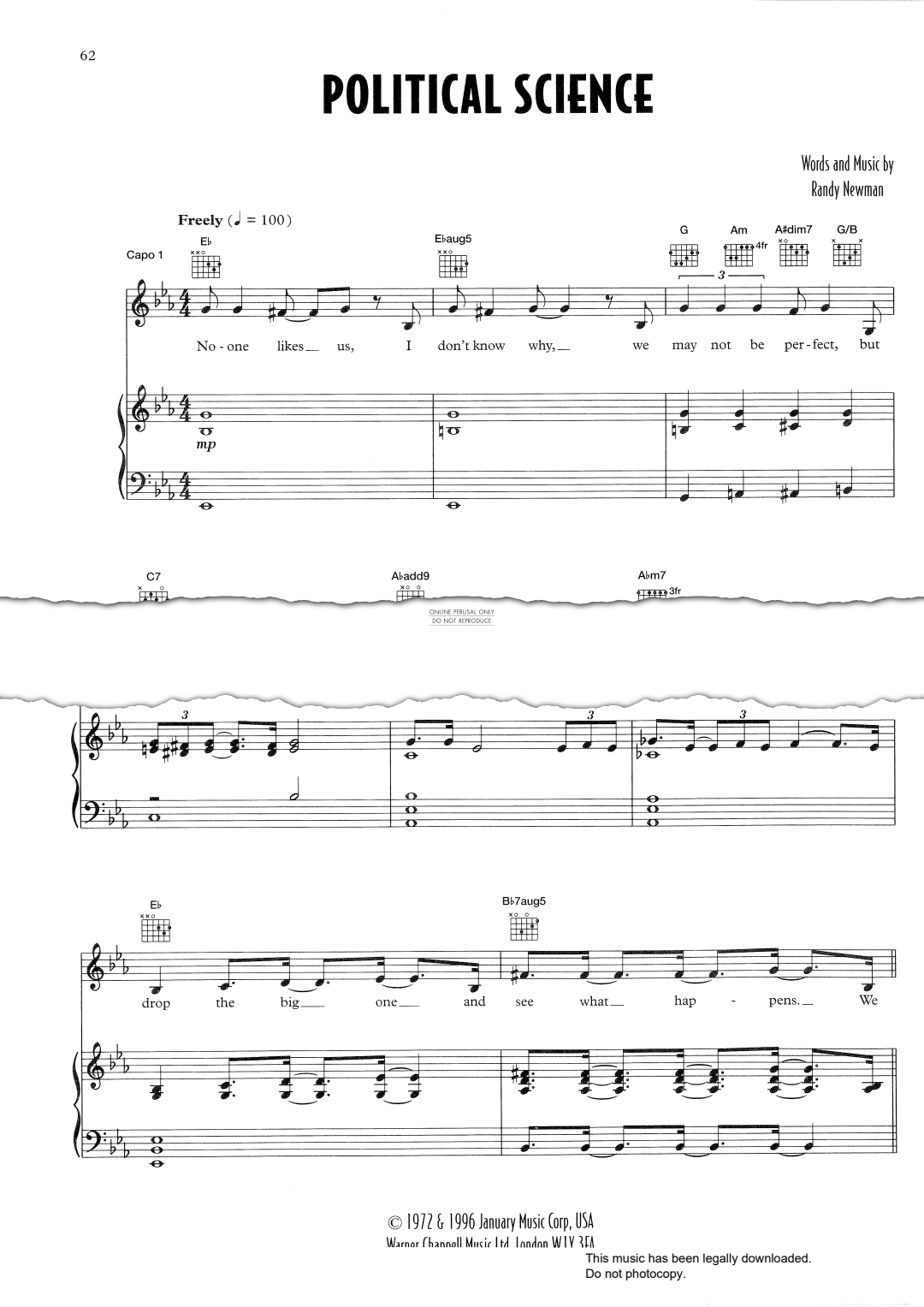 Product gallery: Page 1 of 1 Political Science, Randy Newman