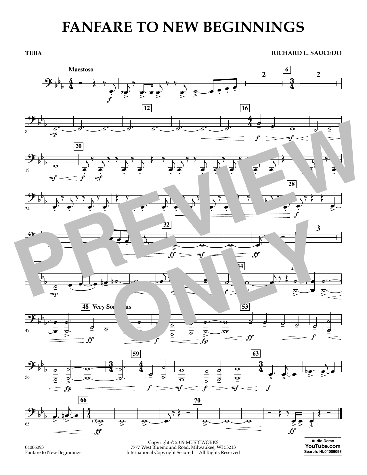Product picture to: Fanfare for New Beginnings - Tuba
