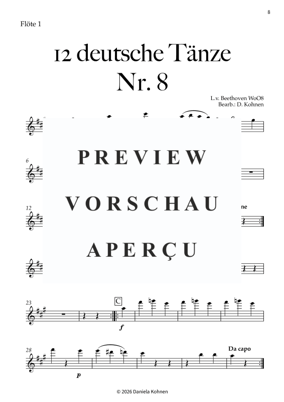 Produktgalerie: Seite 10 von 11 Deutscher Tanz Nr. 8, , Jugendkammerorchester