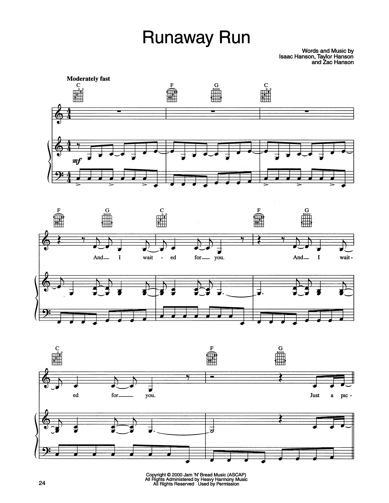 Produktgalerie: Seite 1 von 1 Runaway Run, Hanson, Gesang, Gitarre, Klavier