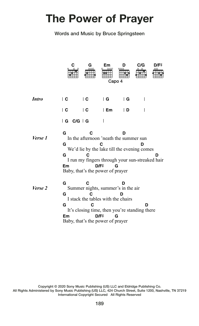 Produktgalerie: Seite 1 von 1 The Power Of Prayer, Bruce Springsteen, Gitarre