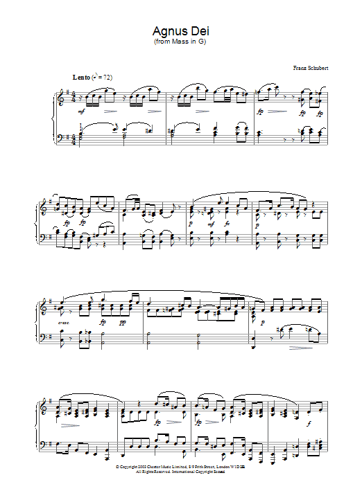 Product gallery: Page 1 of 1 Agnus Dei, Franz Schubert