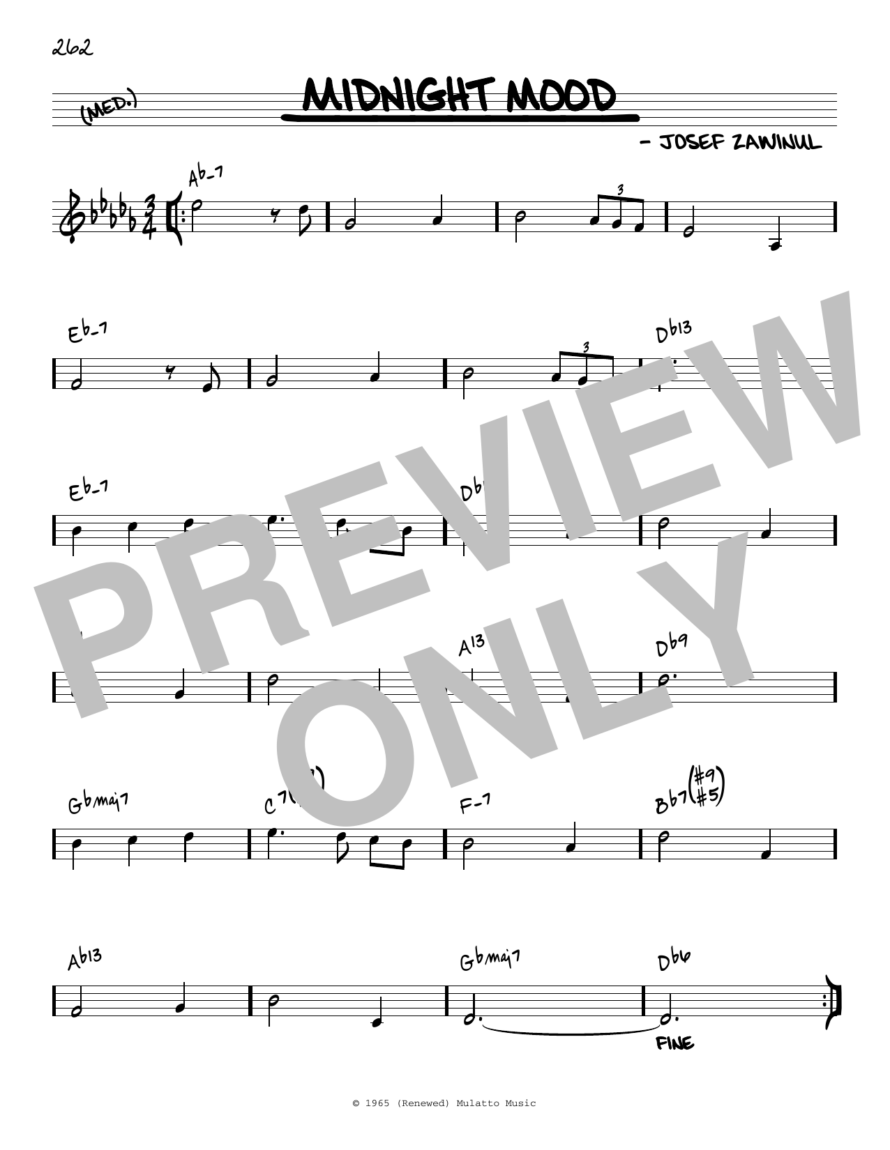 Produktbild zu:  Midnight Mood [Reharmonized version] (arr. Jack Grassel) - Josef Zawinul