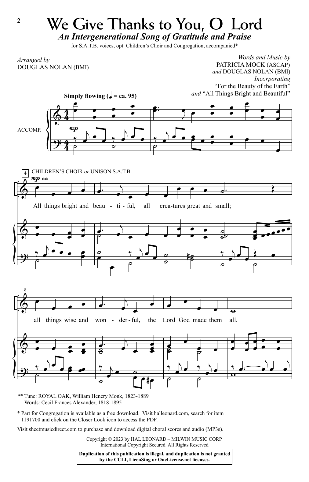 Product picture to: We Give Thanks To You, O Lord (arr. Douglas Nolan)