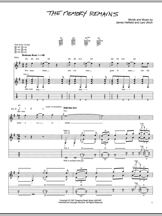 Product gallery: Page 1 of 1 The Memory Remains, Metallica