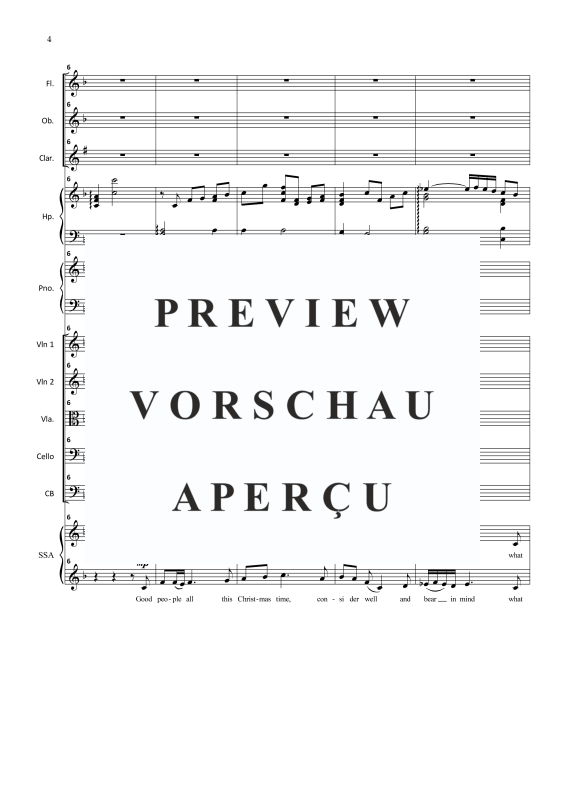 Produktgalerie: Seite 5 von 11 The Wexford Carol, , Frauenchor und kleines Orchester Partitur und Stimmen - Chorpartitur und Klavier opt.