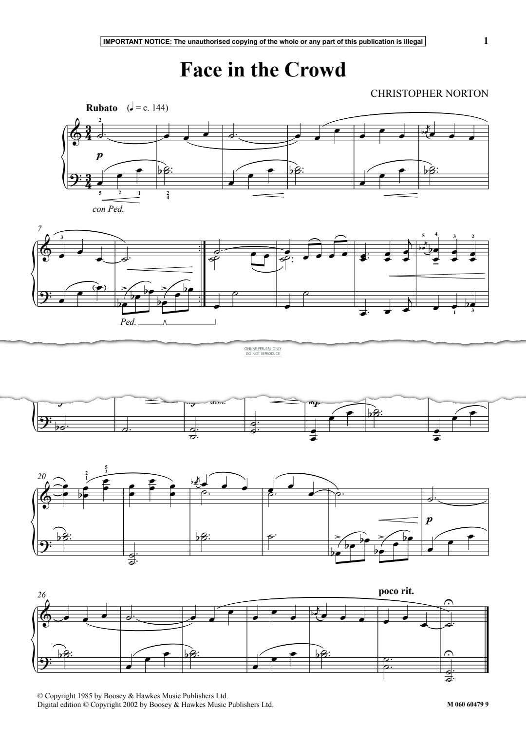 Produktgalerie: Seite 1 von 1 Face in the Crowd, Christopher Norton, Klavier