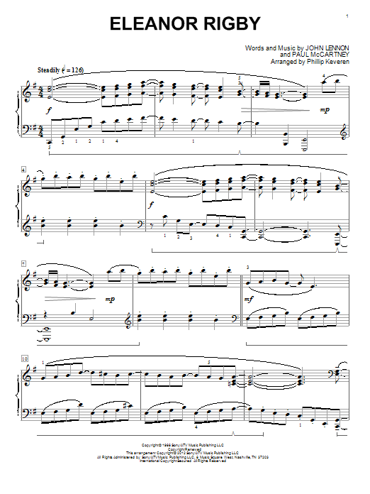Product gallery: Page 1 of 1 Eleanor Rigby [Classical version] (arr. Phillip Keveren), The Beatles