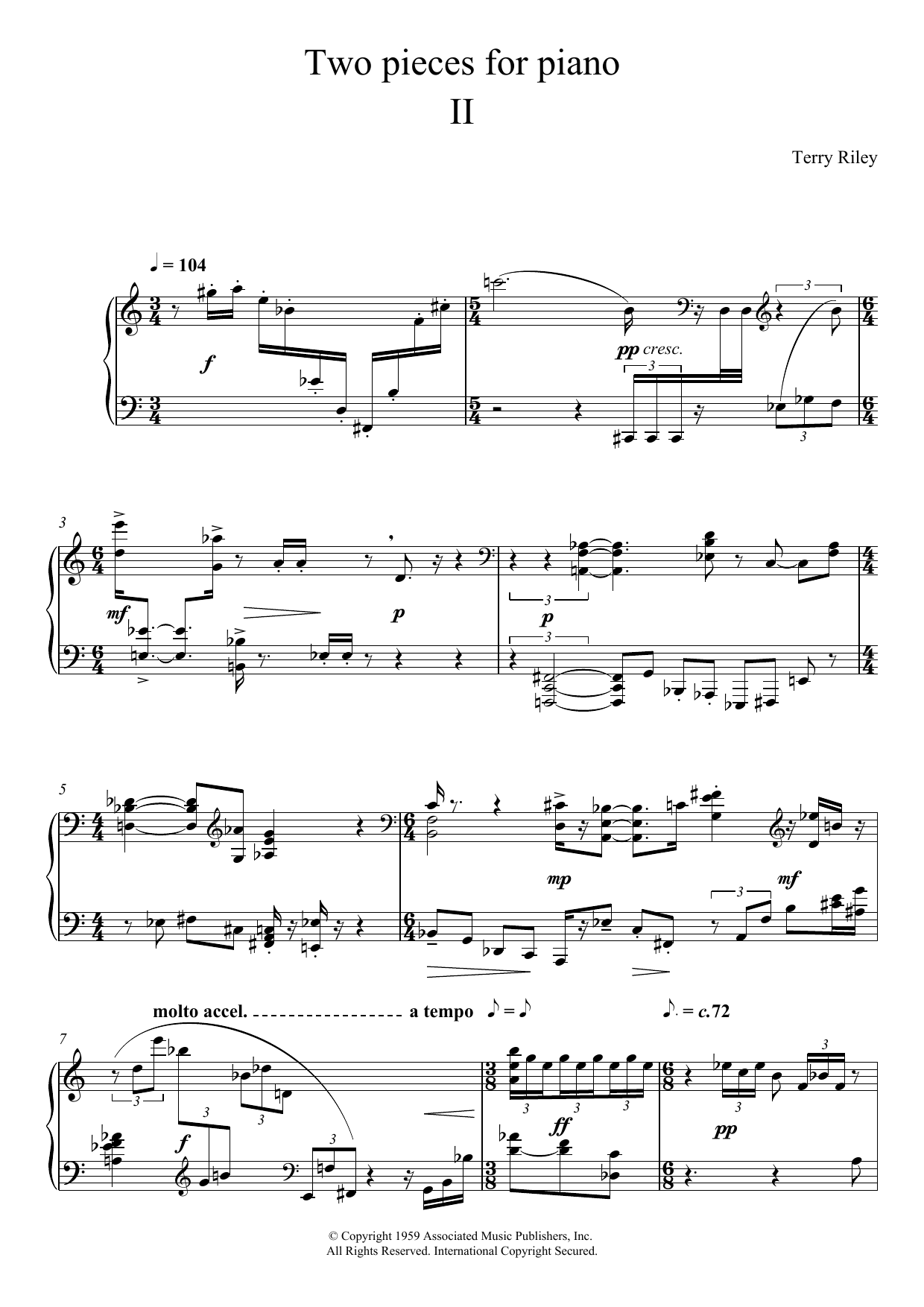 Produktbild zu: Two Pieces For Piano - II.