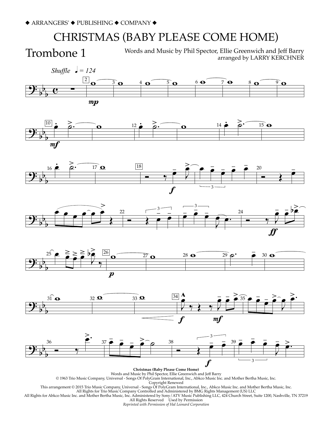 Product gallery: Page 1 of 1 Christmas (Baby Please Come Home) - Trombone 1, Larry Kerchner