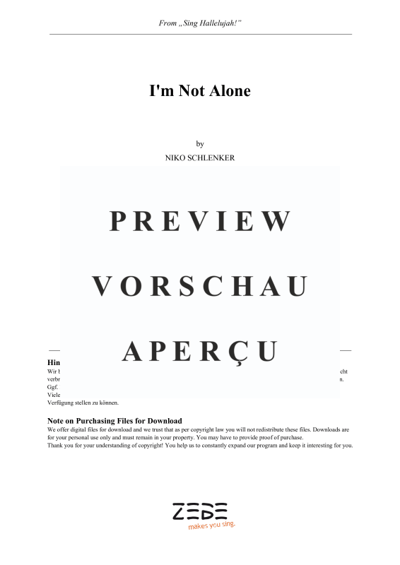 Produktgalerie: Seite 2 von 6 I´m Not Alone, , Gemischter Chor